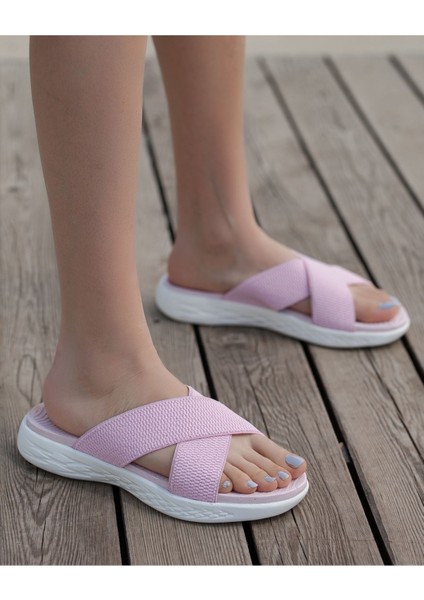 Casual Pudra Çapraz Bant Terlik
