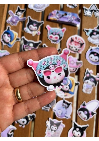 EyER Shoping Kuromi Animasyon Paketli Etiket Sticker Set