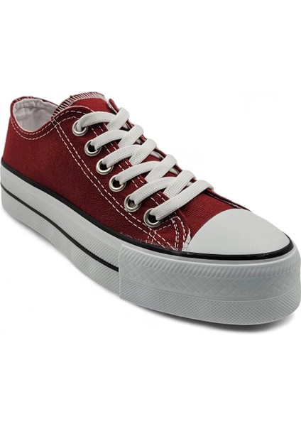 Melen Shoes Skywalk Bordo Yüksek Taban Sneaker Kadın Spor Ayakkabı modelleri