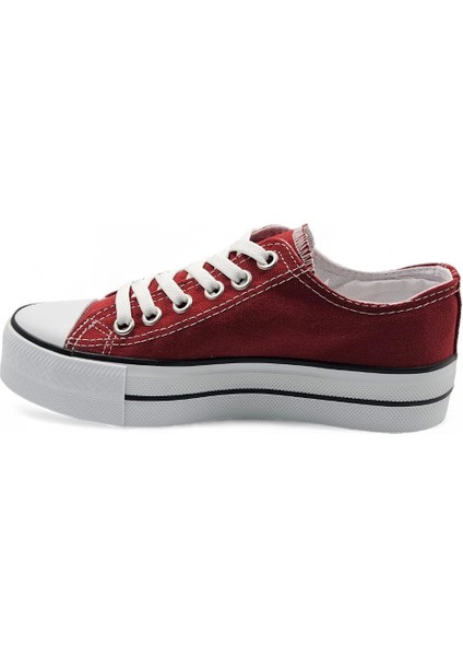 Melen Shoes Skywalk Bordo Yüksek Taban Sneaker Kadın Spor Ayakkabı fırsatları