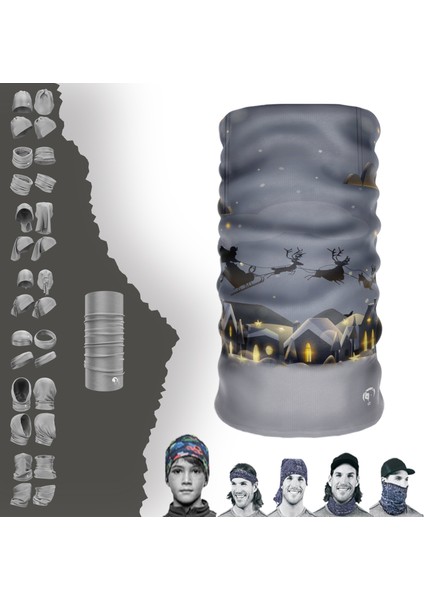 Yılbaşı Temalı Boyunluk Maske Baf Bandana