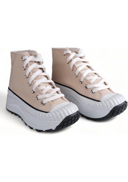 Melen Shoes Elixia Kalın Tabanlı Bej Boğazlı Uzun Keten Spor Ayakkabı fiyatları