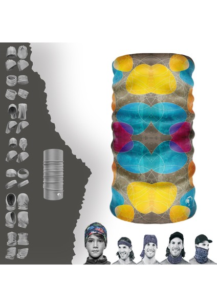 Renkli Desenli Boyunluk Maske Baf Bandana