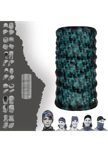 Küçük Deniz Atı Desenli Boyunluk Maske Baf Bandana