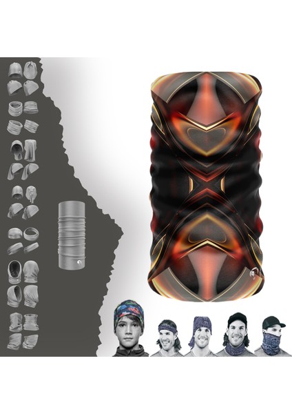 Kalp Desenli Boyunluk Maske Baf Bandana