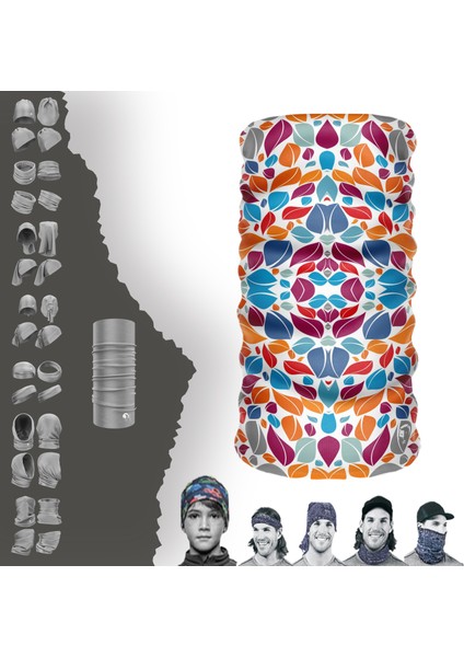 Renkli Yapraklar Boyunluk Maske Baf Bandana