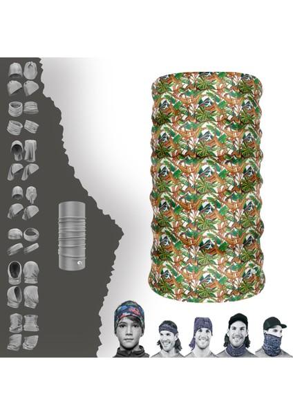 Maymun Desenli Boyunluk Maske Baf Bandana