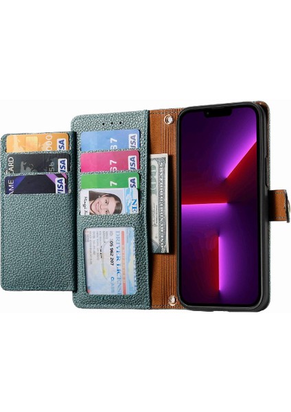 Iphone 13 Için Kılıf Promax Fermuar Deri Kılıf Kordon Aşk Cüzdan (Yurt Dışından)
