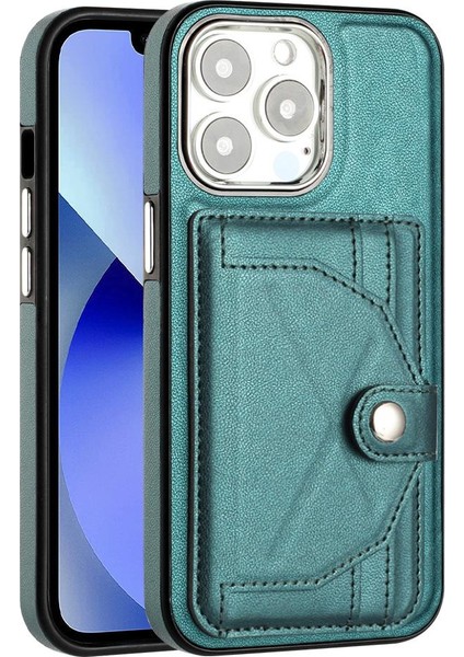 IPhone 15 Için Kılıf Pro Max Kart Tutucu Premium Pu Deri Kickstand Kapak (Yurt Dışından)