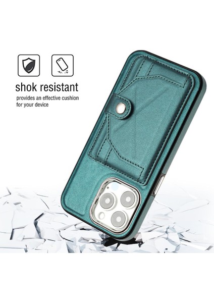 IPhone 15 Için Kılıf Pro Max Kart Tutucu Premium Pu Deri Kickstand Kapak (Yurt Dışından)