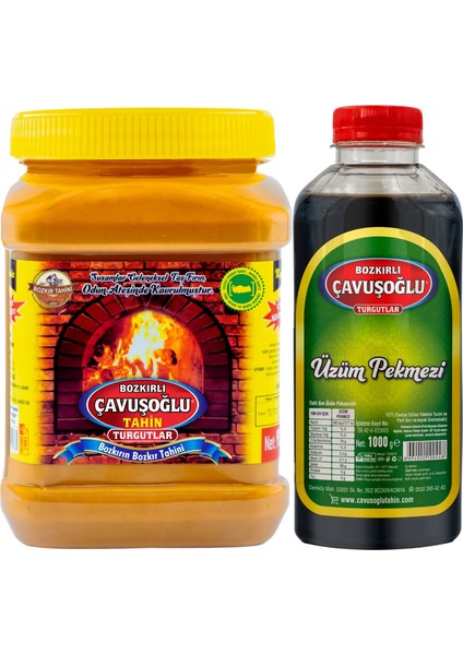 Çavuşoğlu Kepeksiz Bozkır Tahini 930g + Üzüm Pekmezi Pet 1000g