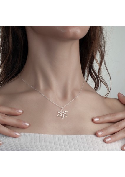 Kadın Gümüş Kolye Atomik Gümüş Kolye ,925 Ayar Gümüş Kolye, Gümüş, Rose Gold, Altın Kaplama Kolye fırsatları