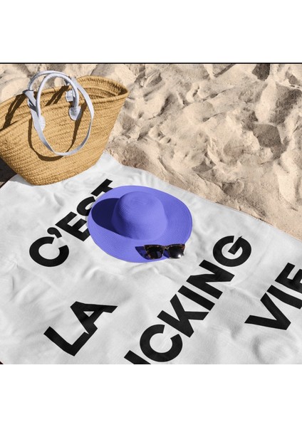 C'est Fucking La Vie Plaj Havlusu - Pamuk