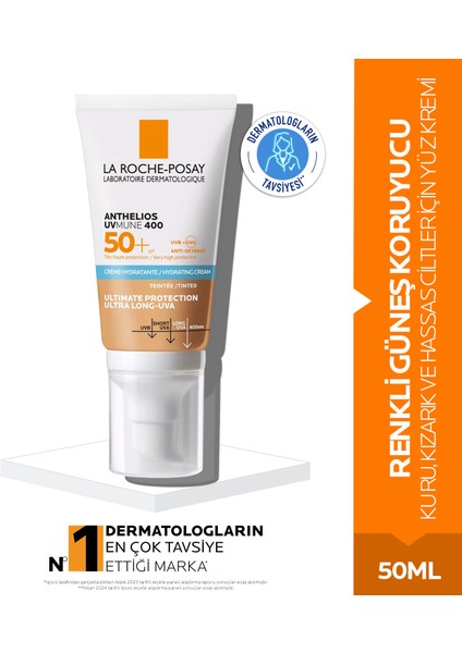 Anthelios Uvmune 400 Spf 50+ Renkli Güneş Kremi50 ml- Kuru, Kızarık ve Hassas Ciltler İçin