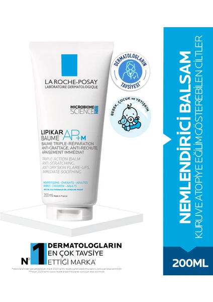 La Roche Posay Lipikar AP+M Nemlendirici Balsam 200 ml- Kuru ve Atopiye Eğilim Gösterebilen Ciltler İçin