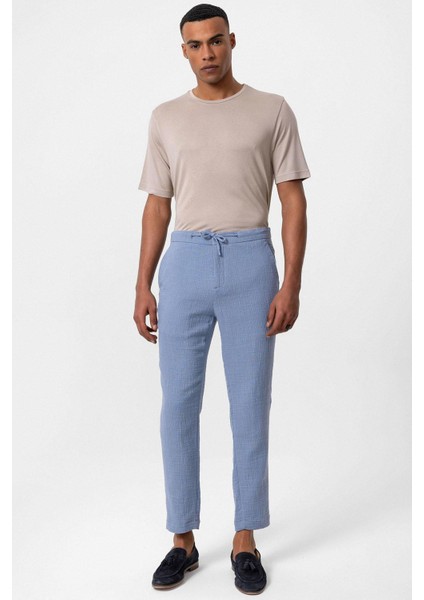 Mavi Regular Fit Beli İpli Erkek Pantolon