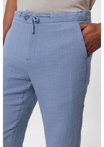 Mavi Regular Fit Beli İpli Erkek Pantolon