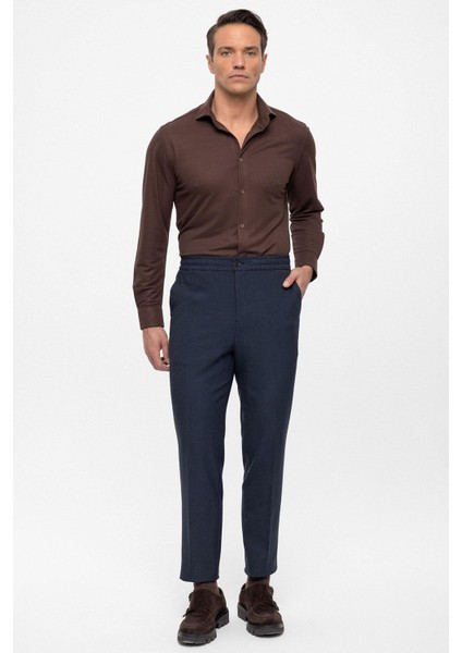 Lacivert Beli Lastikli Regular Fit Erkek Pantolon