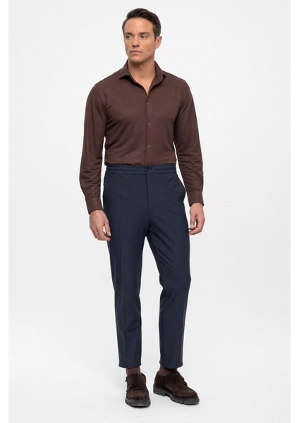 Lacivert Beli Lastikli Regular Fit Erkek Pantolon