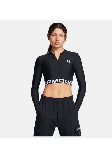 Kadın Ua Heatgear Rib 1/4 Fermuarlı Uzun Kollu Tişört 1388692-001