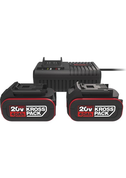 KAD21 20 Volt 4.0 Ah Li-Ion Krosspack 2 Adet Akü ve Akü Şarj Cihazı