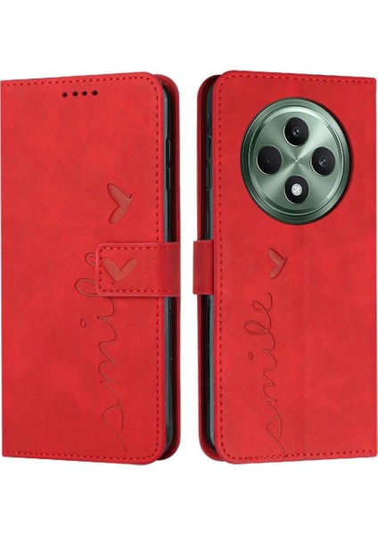 Oppo RENO12 F Aşk Cüzdan Pu Deri Kickstand Yan Toka Için Flip Case (Yurt Dışından)