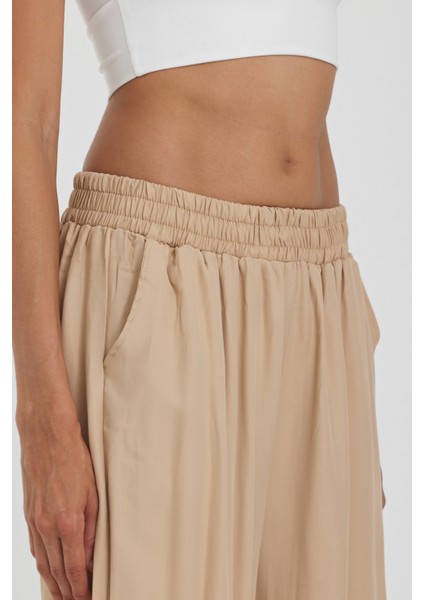 Kadın Beli Lastikli Cepli Şalvar Pantolon 1023