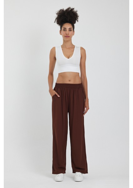 Kadın Beli Lastikli Cepli Şalvar Pantolon 1023