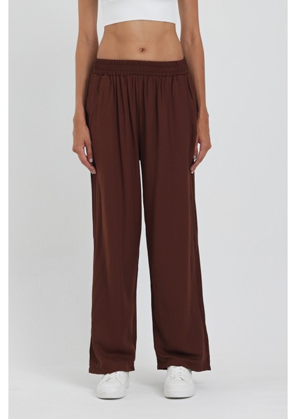 Kadın Beli Lastikli Cepli Şalvar Pantolon 1023