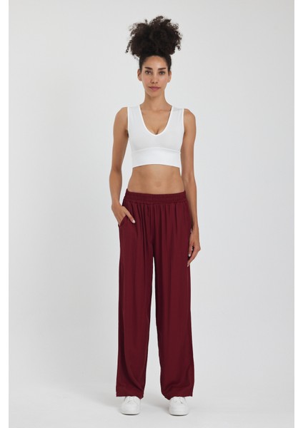 Kadın Beli Lastikli Cepli Şalvar Pantolon 1023