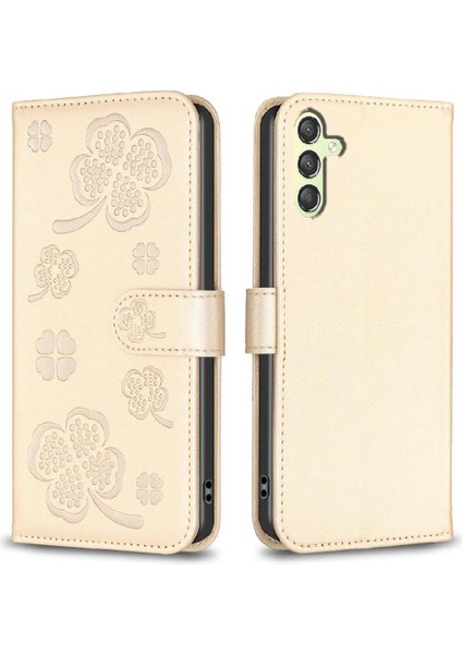 Samsung Galaxy A24 4g Için Flip Case Cüzdan Pu Deri Çok Renkli Yonca (Yurt Dışından)
