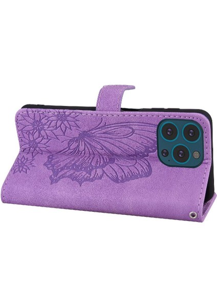 IPhone 16 Için Flip Case Pro Manyetik Closu Büyük Kelebek Kart Yuvaları Tutucu (Yurt Dışından)