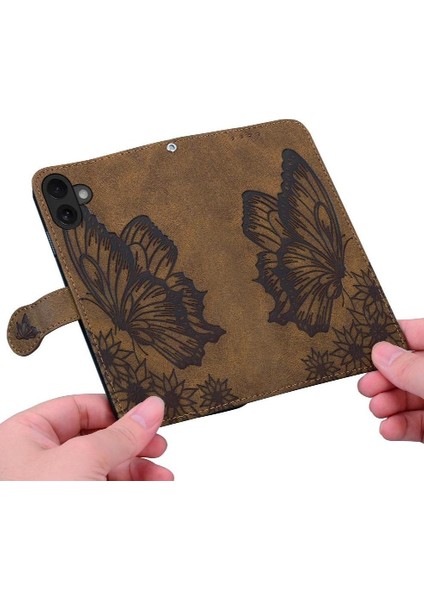 IPhone 16 Için Flip Case Artı Manyetik Closu Pu Deri Büyük Kelebek Kart (Yurt Dışından) modelleri