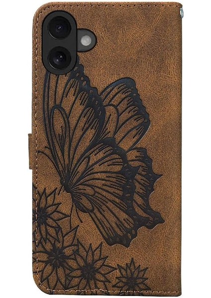 IPhone 16 Için Flip Case Artı Manyetik Closu Pu Deri Büyük Kelebek Kart (Yurt Dışından) fırsatları