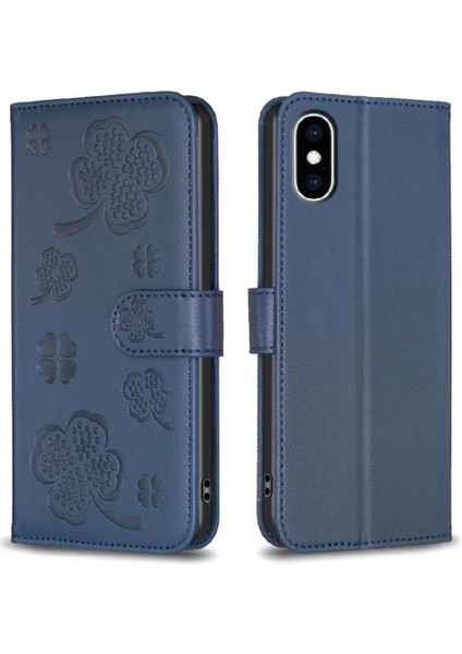 IPhone Xs Max Çok Renkli Yonca Çiçek Kart Yuvaları Tutucu Pu Için Flip Case (Yurt Dışından)