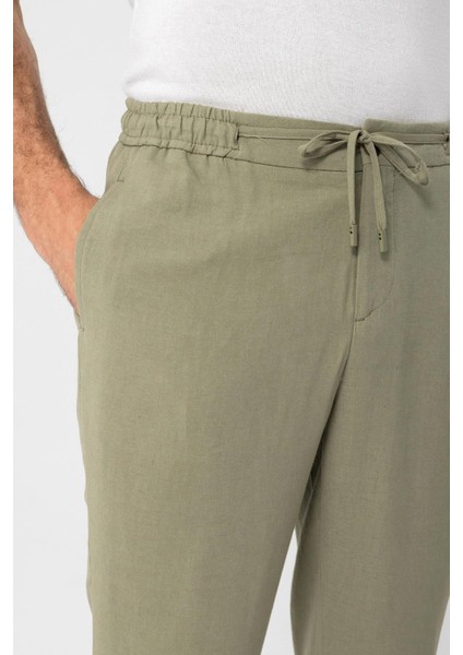 Açık Haki Beli Lastikli Erkek Pantolon