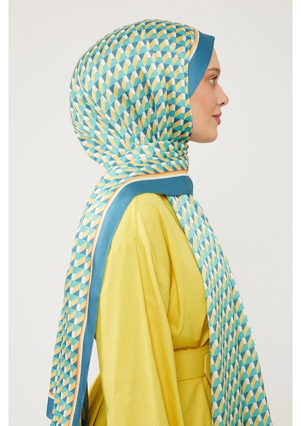 Petrol Yeşili Üç Boyut Desen Angel Şal modelleri