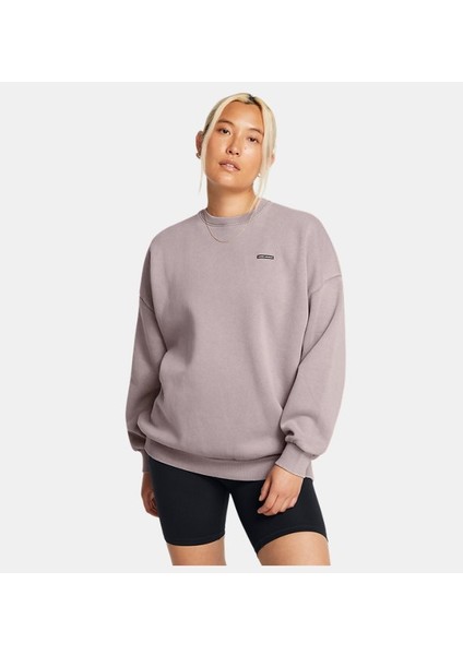 Kadın Ua Icon Heavyweight Fleece Oversized Bisiklet Yaka Sweatshirt 1386486-015