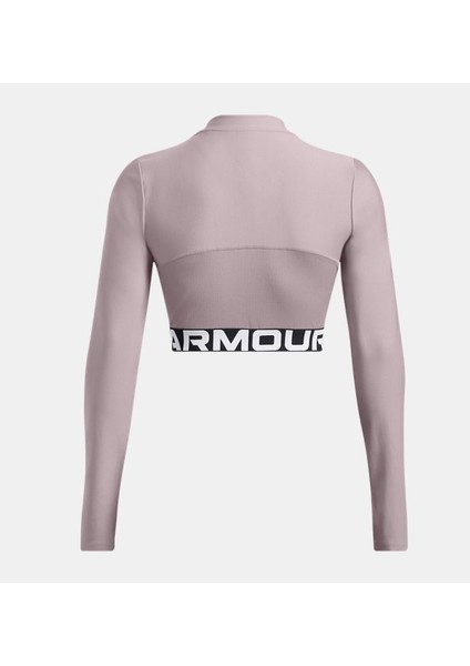 Kadın Ua Heatgear Rib 1/4 Fermuarlı Uzun Kollu Tişört 1388692-015