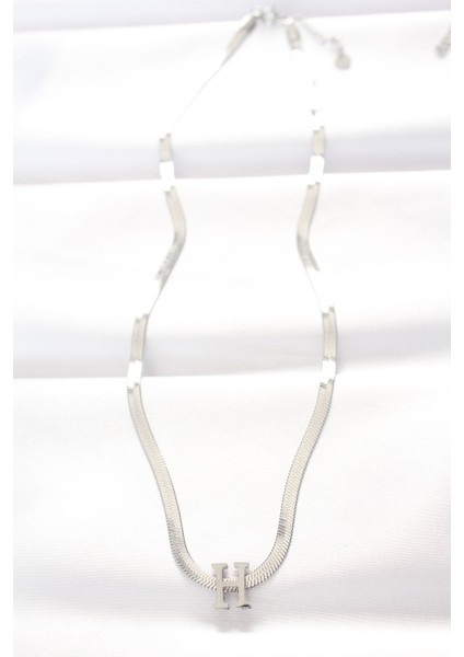 316L Çelik H Harfli Silver Renk Italyan Zincirli Kolye fiyatları