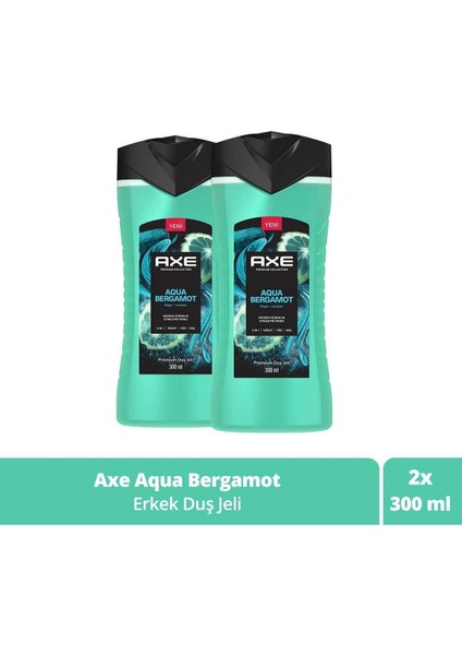 Premium Collection Duş Jeli Aqua Bergamot 3 In 1 Vücut Saç Yüz 300 ml X2