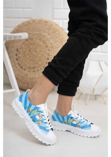 Bluie Mavi Figür Baskılı Kadın Spor Ayakkabı fiyatları