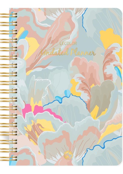 Le Color Süresiz Planlayıcı Spiralli Ajanda Defter Lotus 17 x 24 cm