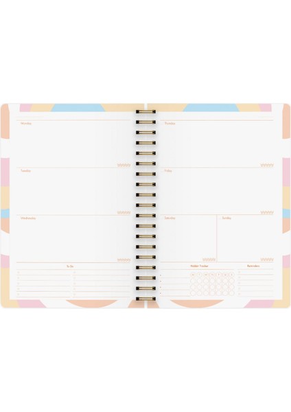 Le Color Süresiz Planlayıcı Spiralli Ajanda Defter Lotus 17 x 24 cm