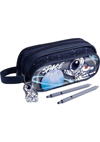 Öğrenci Çok Fonksiyonlu Yüksek Görünümlü Çift Katmanlı Kırtasiye Çantası Taşınabilir Kırtasiye Kutusu Şeffaf Kalem Kutusu Büyük Kapasiteli (Yurt Dışından)