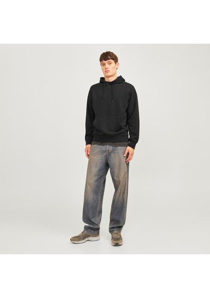 Jack & Jones Erkek Kapüsonlu Düz Renk Sweatshirt - Charge