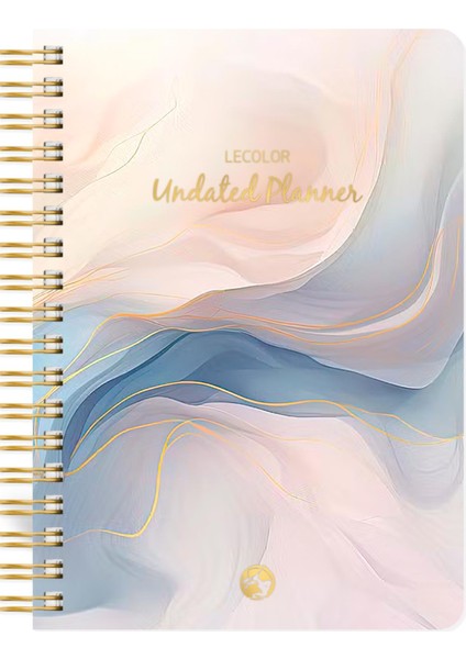 Le Color Süresiz Planlayıcı Spiralli Ajanda Defter Marble 17 x 24 cm