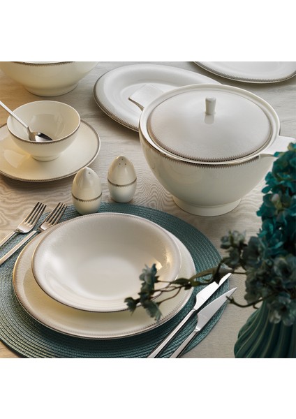 Bone Vienna Platin 12 Kişilik 60 Parça Yemek Takımı
