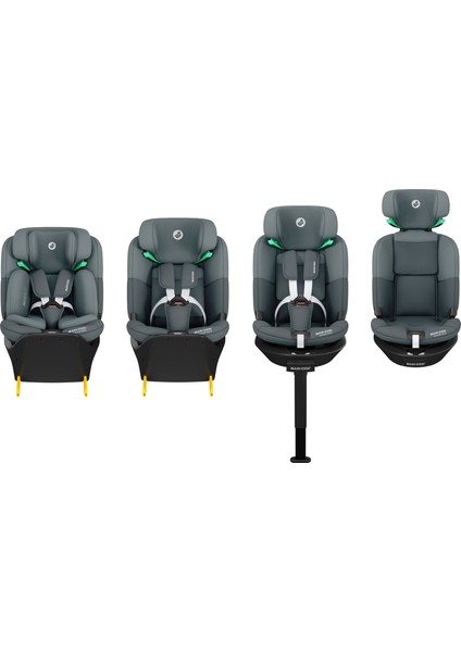 Emerald 360 S i-size İsofix'li 360 Dönebilir Yatabilir 0-36 kg Oto Koltuğu Tonal Graphite