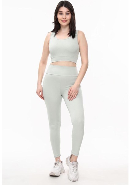 Spor Tayt Crop Top Takım